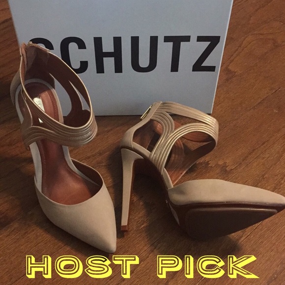 SCHUTZ Shoes - New Schutz Bishmah Nobuck oyster gold heel